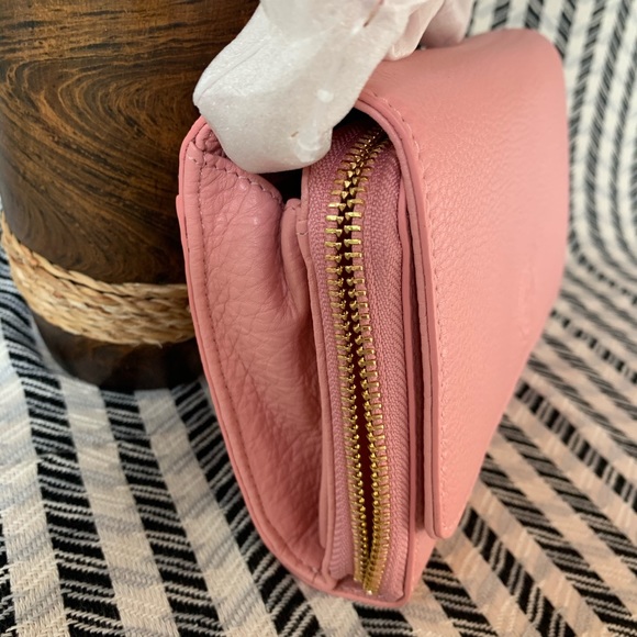 Tory Burch bombe flat wallet crossbody cameo pink - Picture 4 of 8
